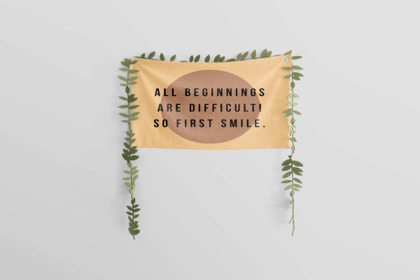 Wall Flag Poster Mockup