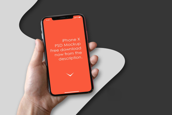 New iPhone X in Hand Mockup