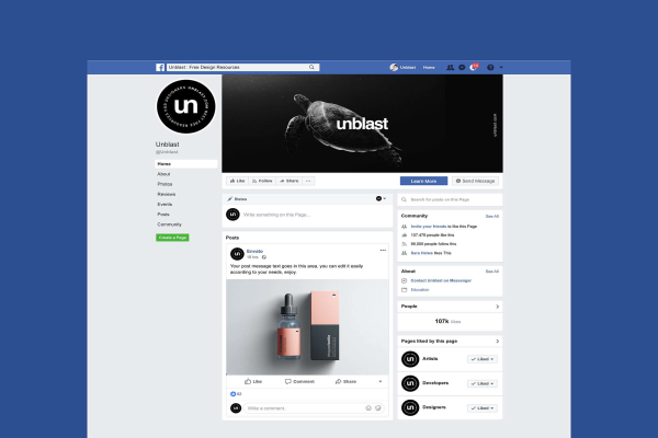 Typical Facebook Page Mockup