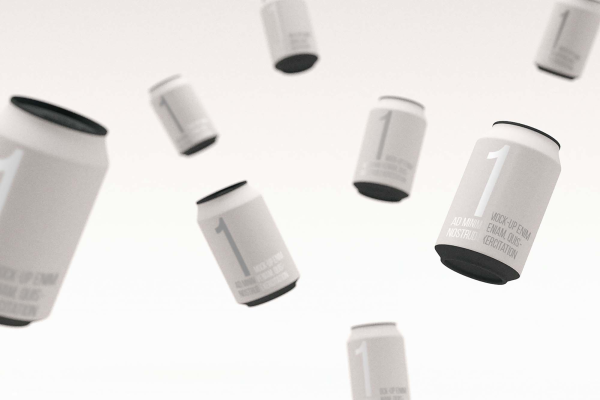 Falling Soda Cans Mockup