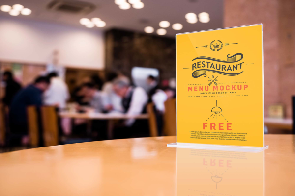Restaurant Table Menu Mockup