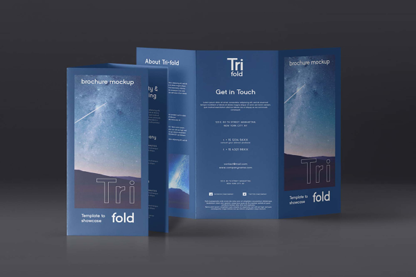 Standing Tri-Fold Mockup