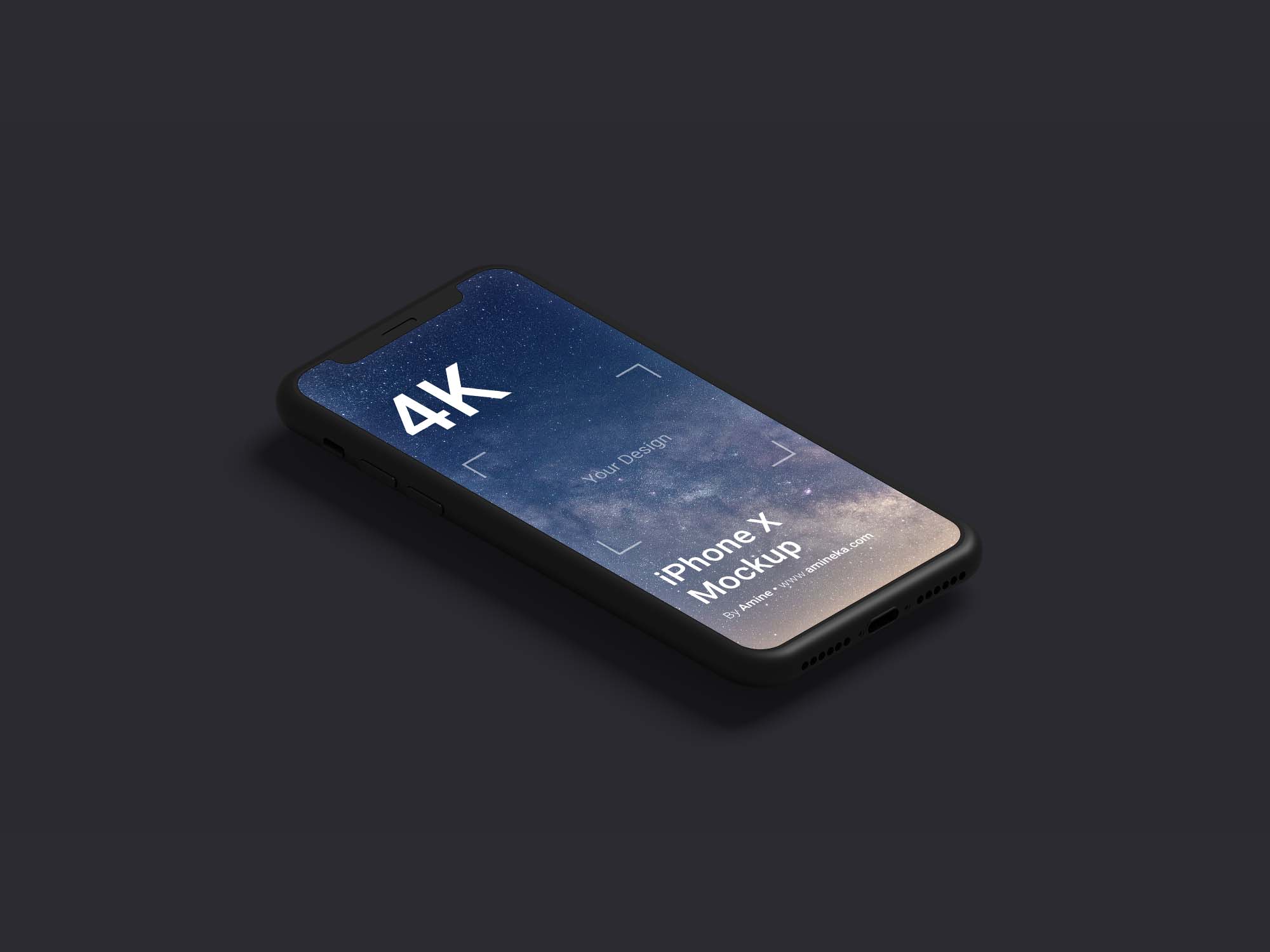 Black Clay iPhone X Mockup