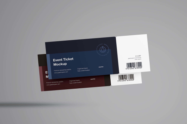 Floating Tickets Mockup