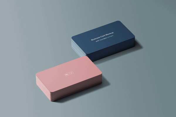 Rounded Corners Business Card Mockup