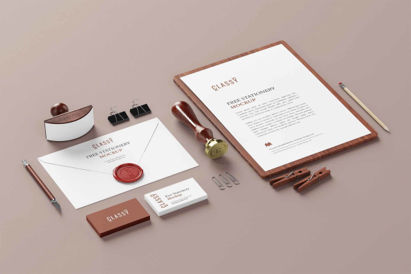 Isometric Stationery Mockup