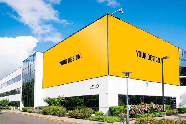 Building Corner Billboard Mockup