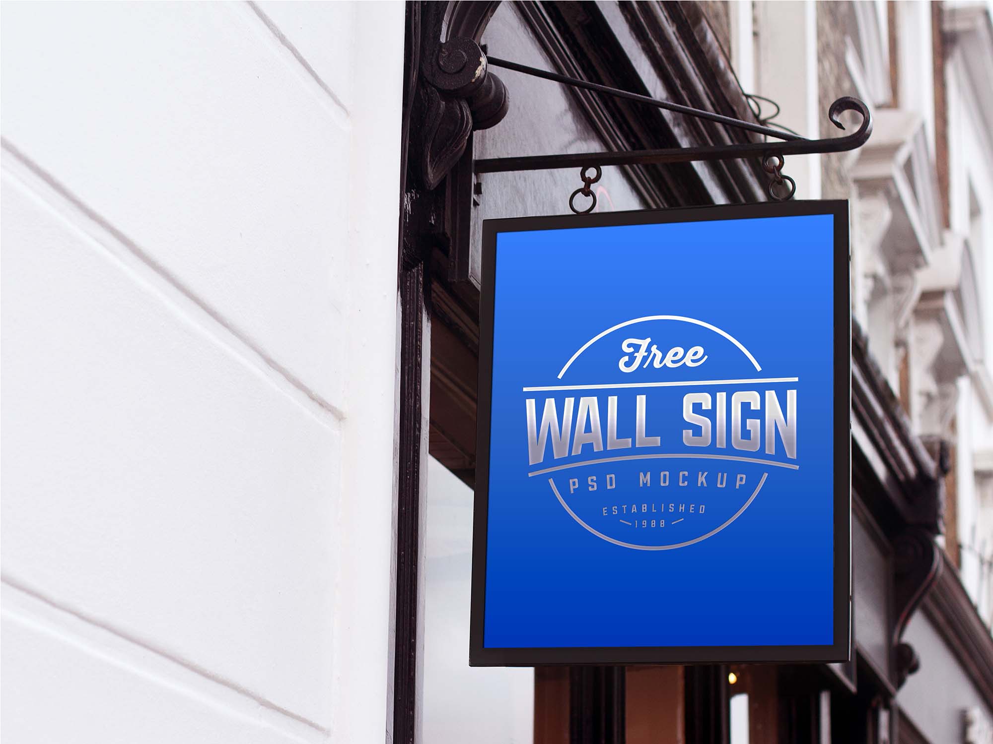 Wall Mounted Sign Mockup