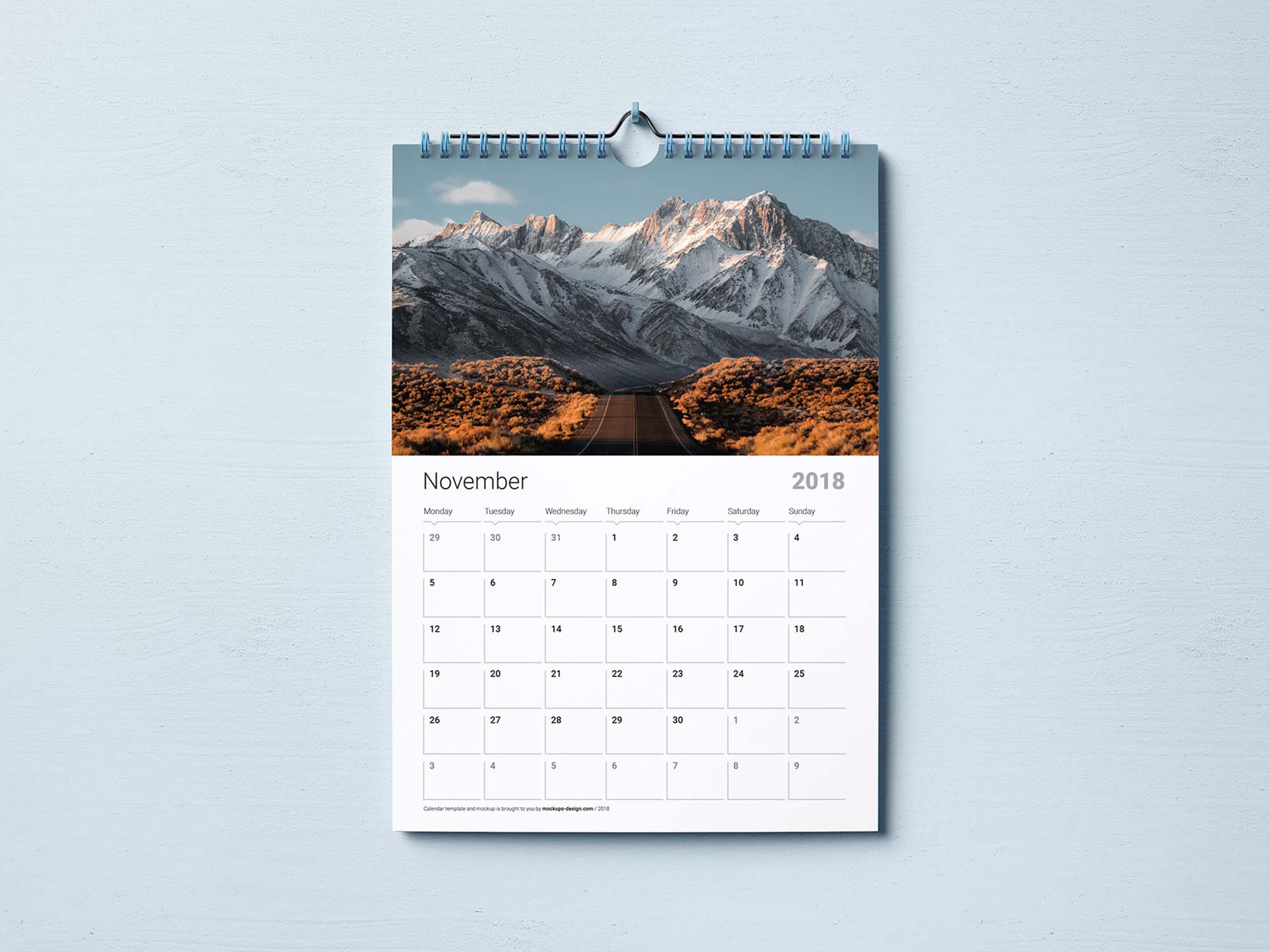 Wall Calendar Mockup & Template