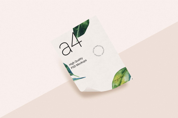 New Curved A4 Paper Mockup