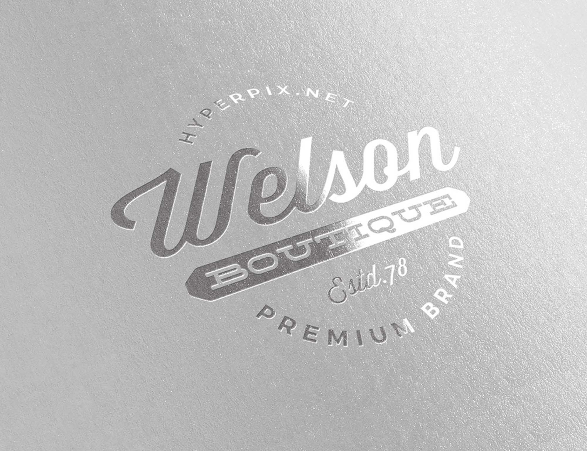 Stylish Metallic Silver Logo Mockup