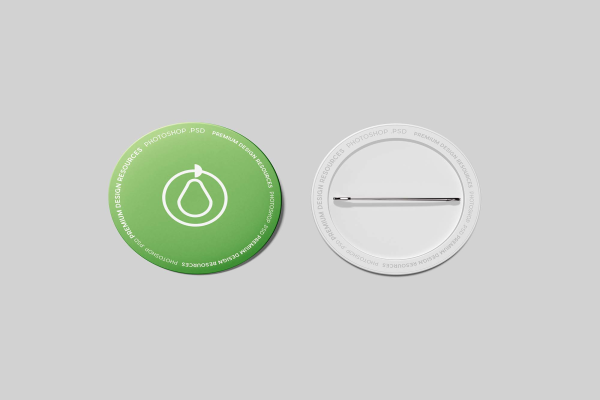 Simple Pin Button Badge Mockup