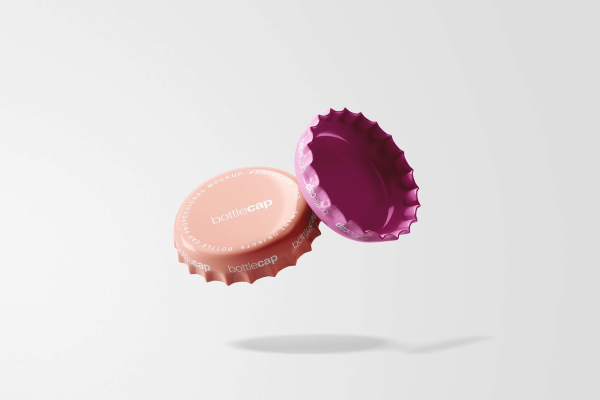 Two Bottle Caps Mockup