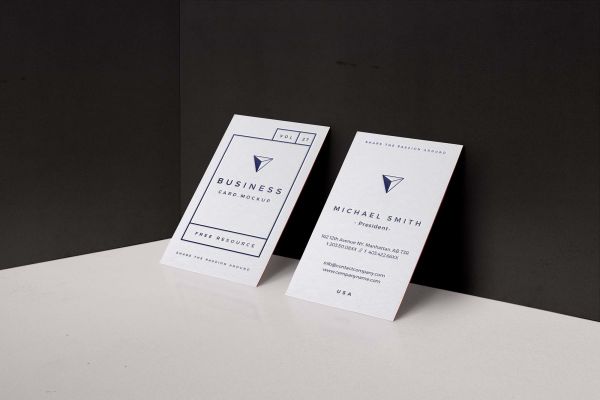 Elegant Vertical Business Card Mockup