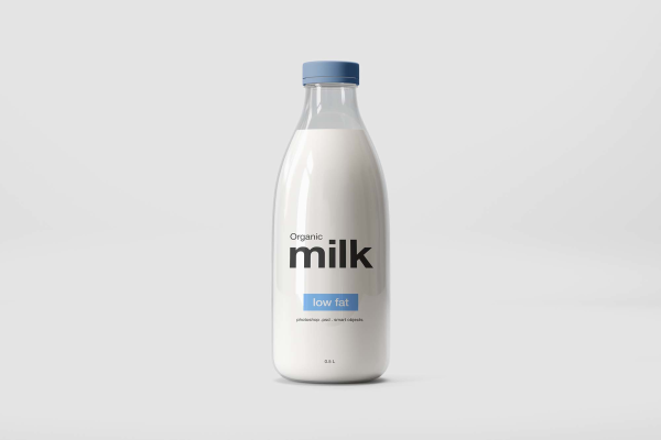 Milk Glass Bottle Mockup