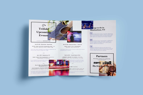 Tri-fold Open Brochure Mockup