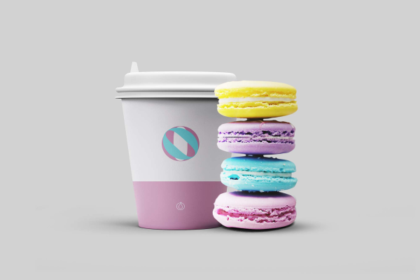 Macaroon and Coffee Cup Mockup