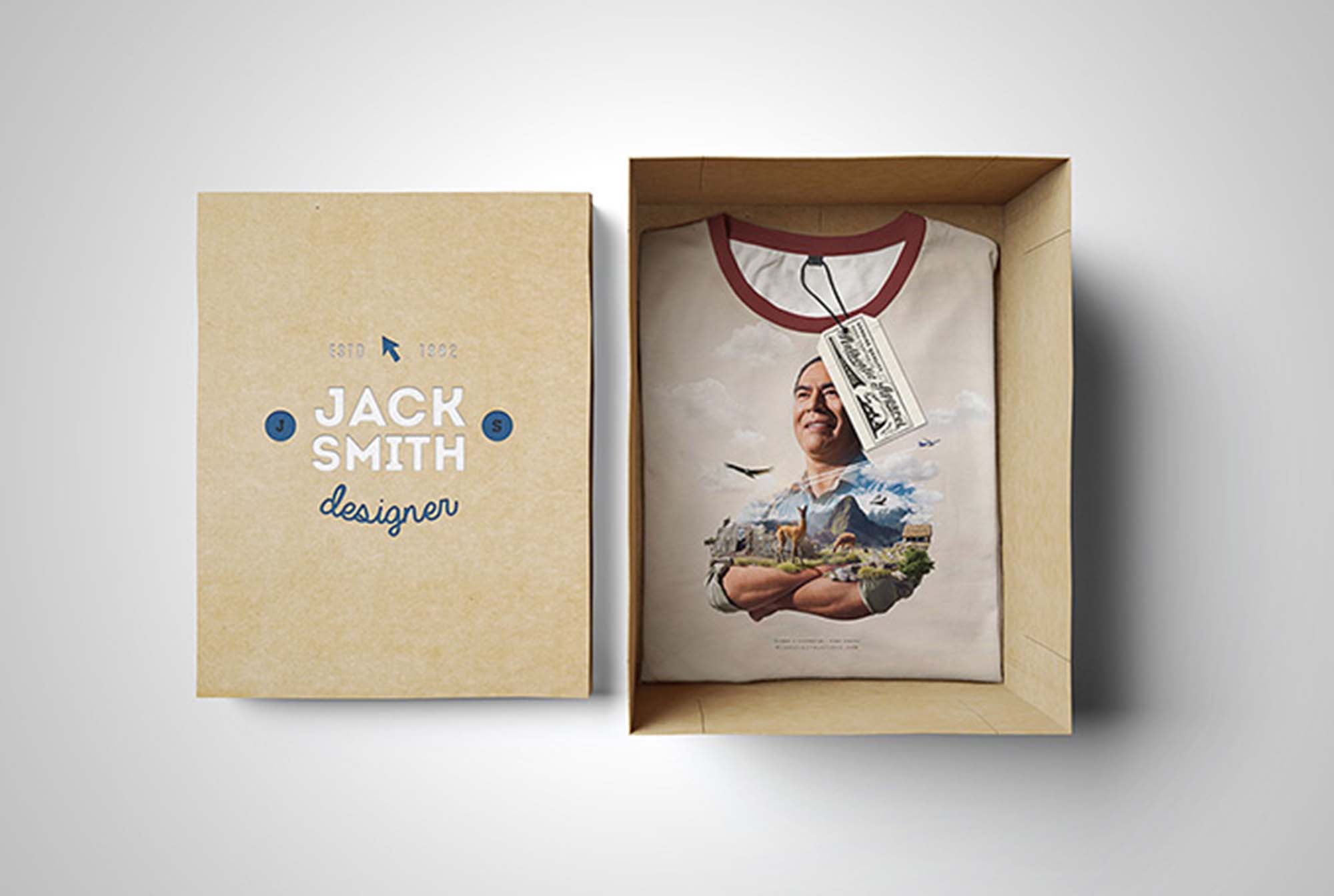 T-Shirt in Craft Box Mockup