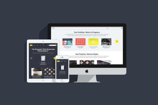 Flat Responsive Showcase Mockup
