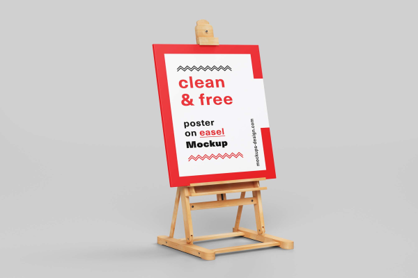 4 Poster on Easel Mockup