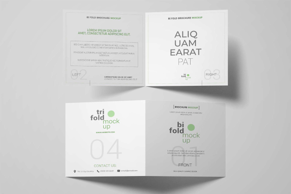 Square Bifold Brochure Mockup