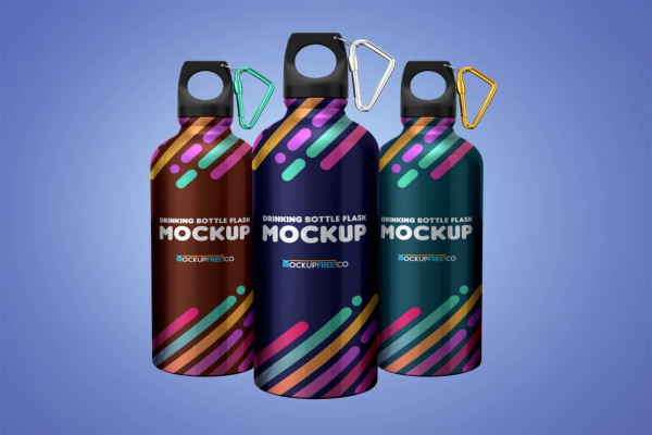 Flask Water Bottle Mockup