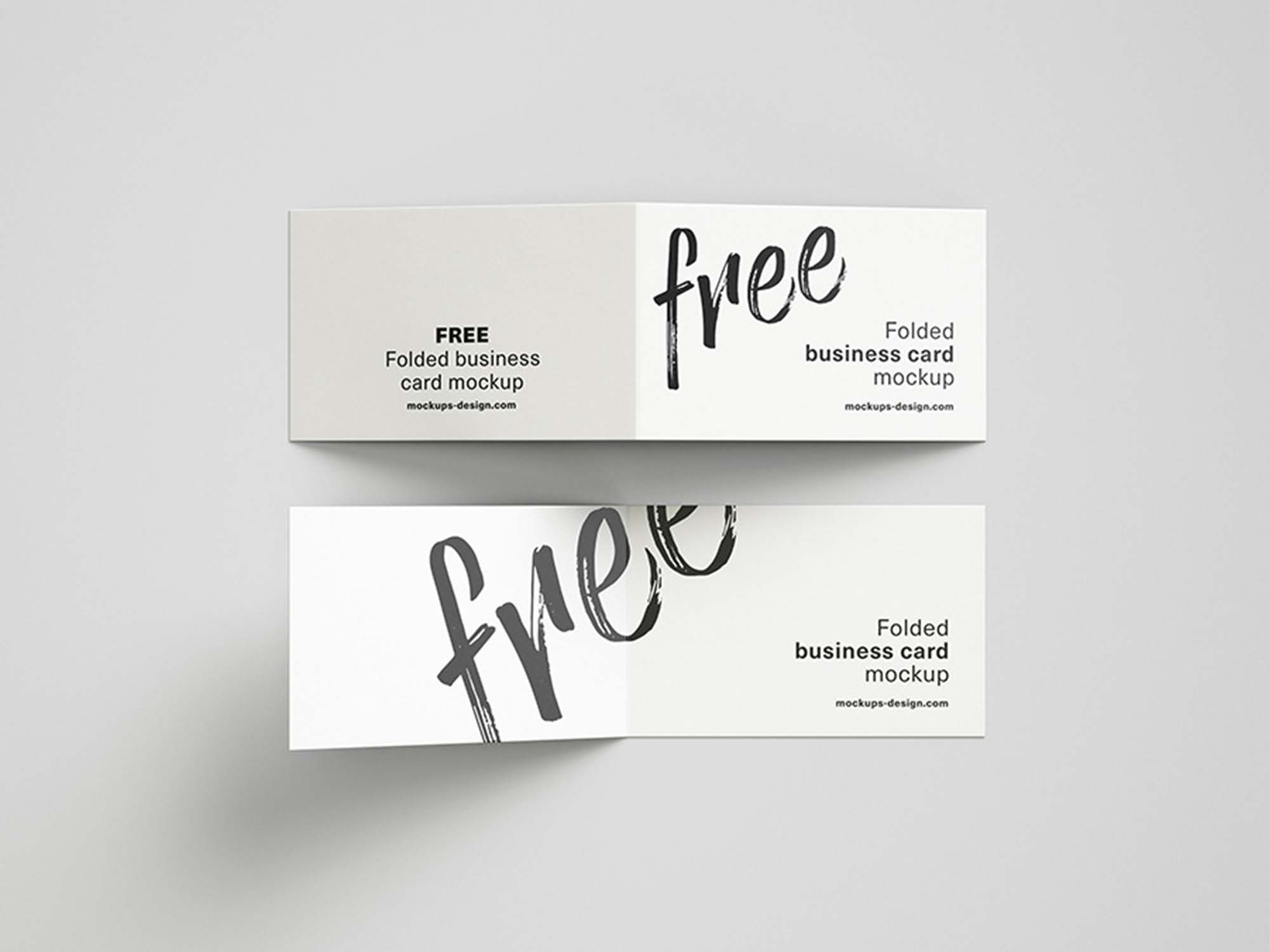 Folded Business Cards Mockup