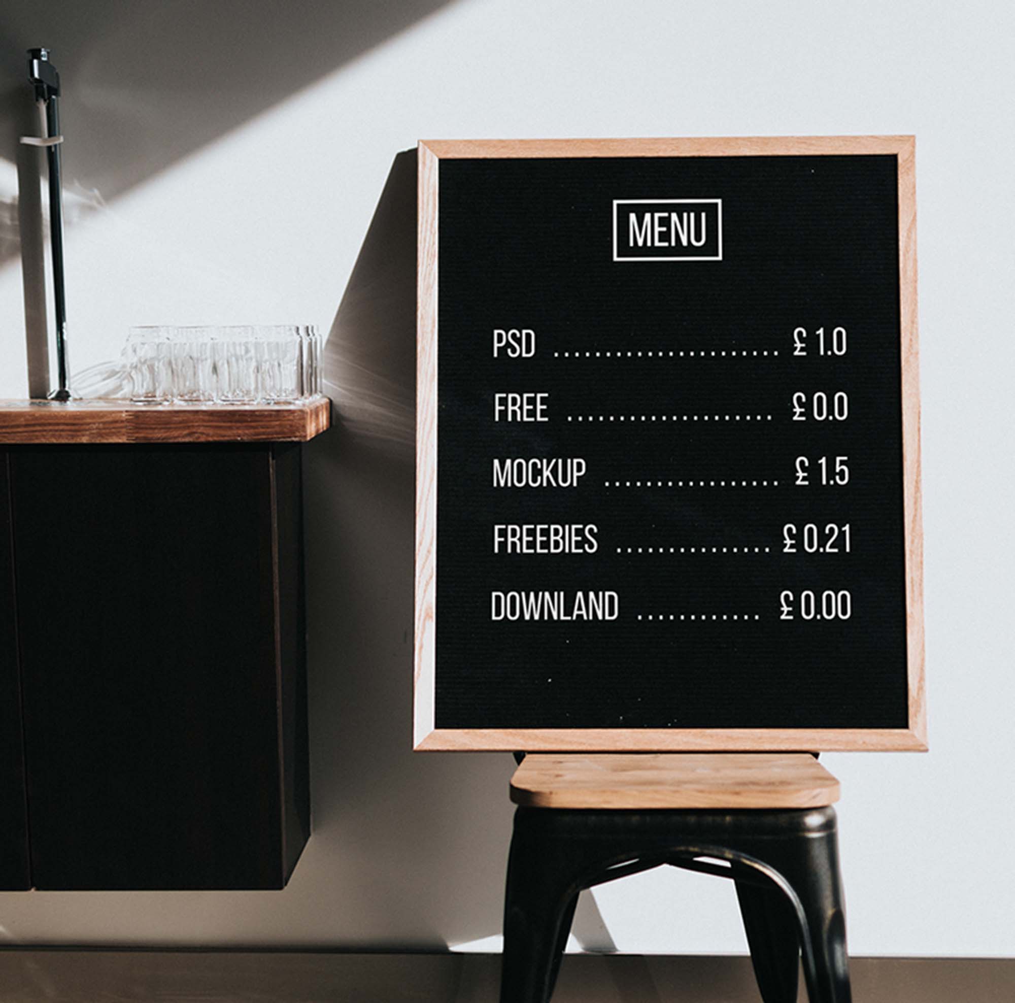 Restaurant Menu Chalkboard Mockup