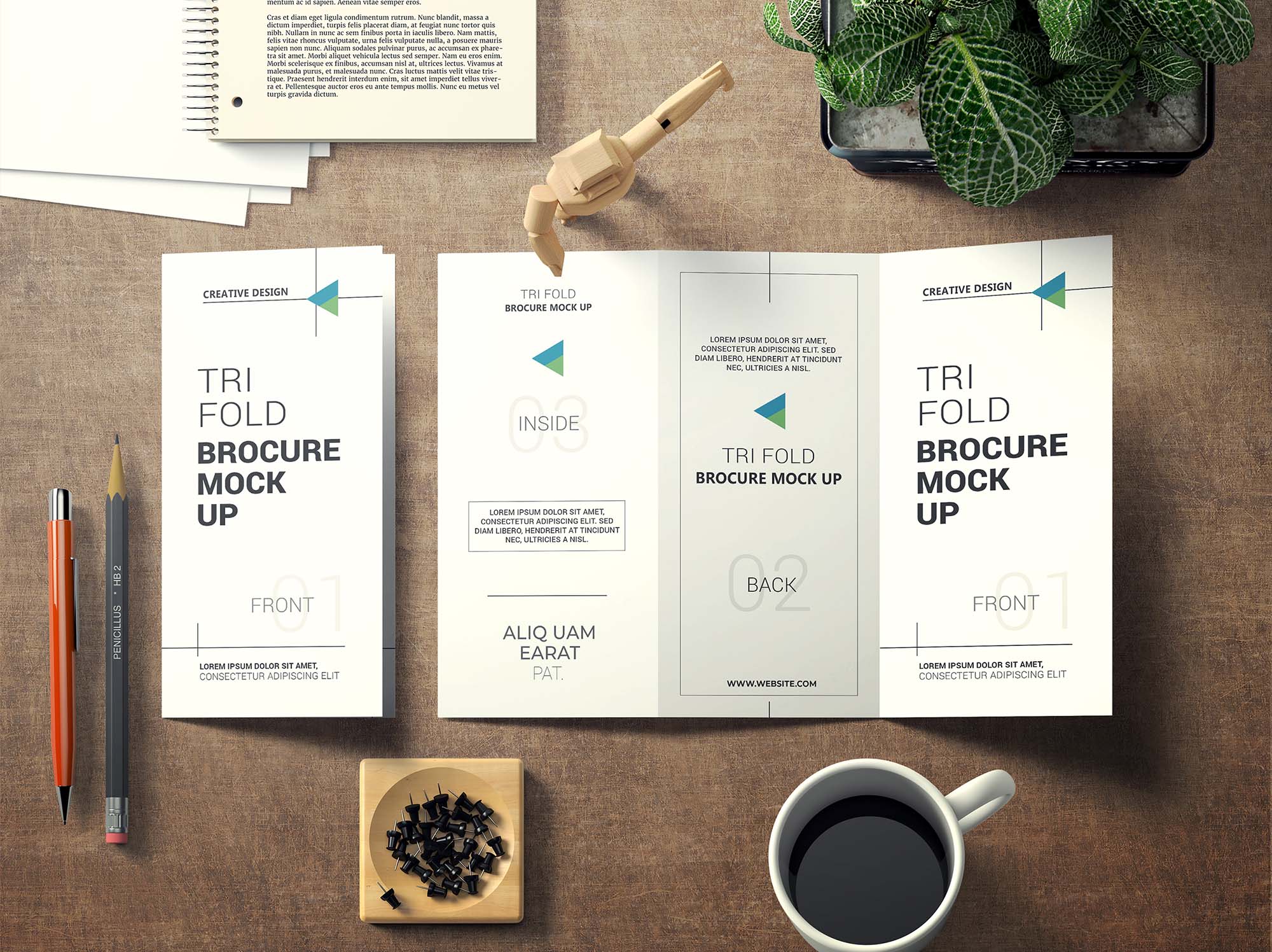 Creative Z-Fold Brochure Mockup