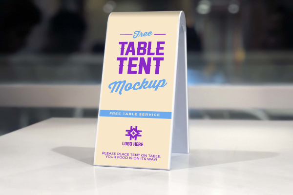 Restaurant Table Tent Mockup