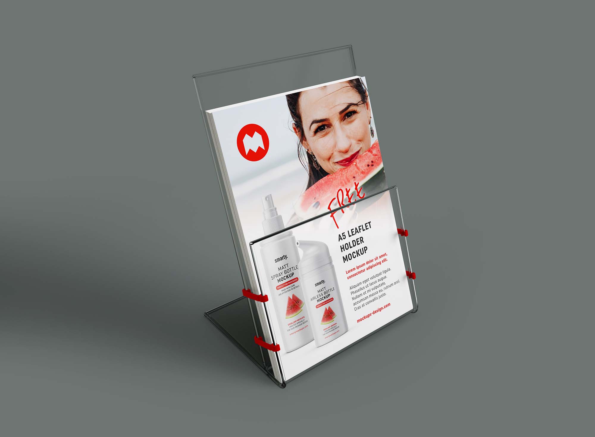 Transparent A5 Leaflet Holder Mockup