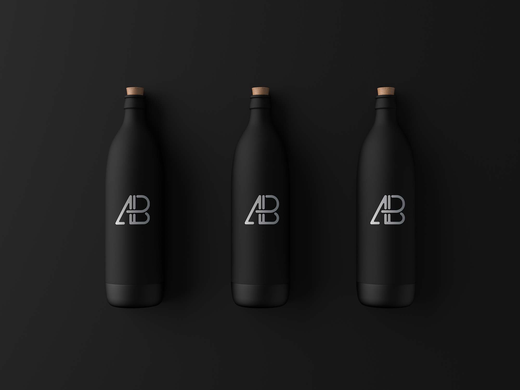 Matte Black Bottle Mockup
