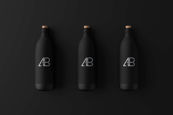 Matte Black Bottle Mockup