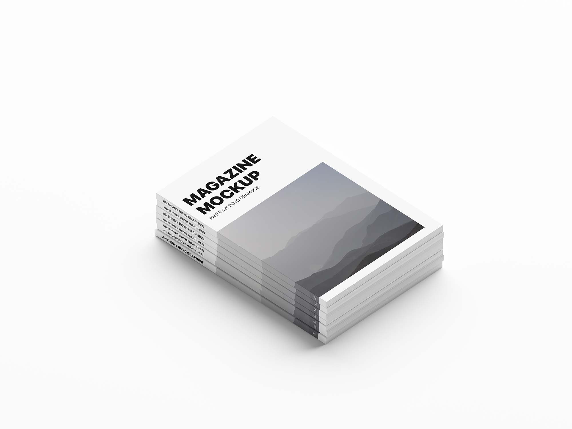 Stacked Magazines Mockup