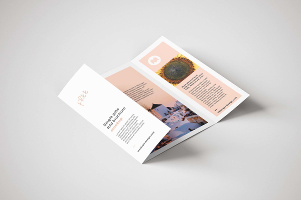 Single Gatefold Brochure Mockup