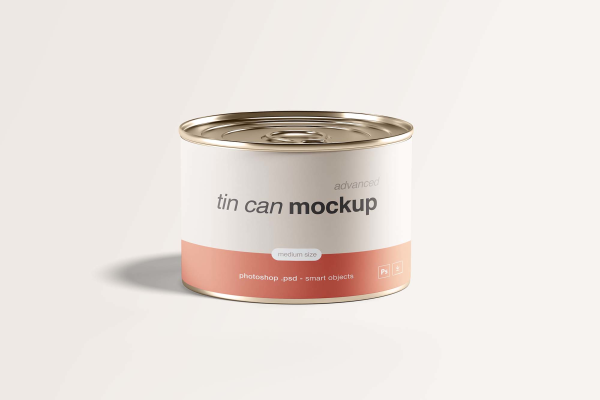 Medium Size Tin Can Mockup