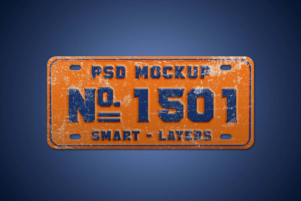 Car Number Plate Mockup