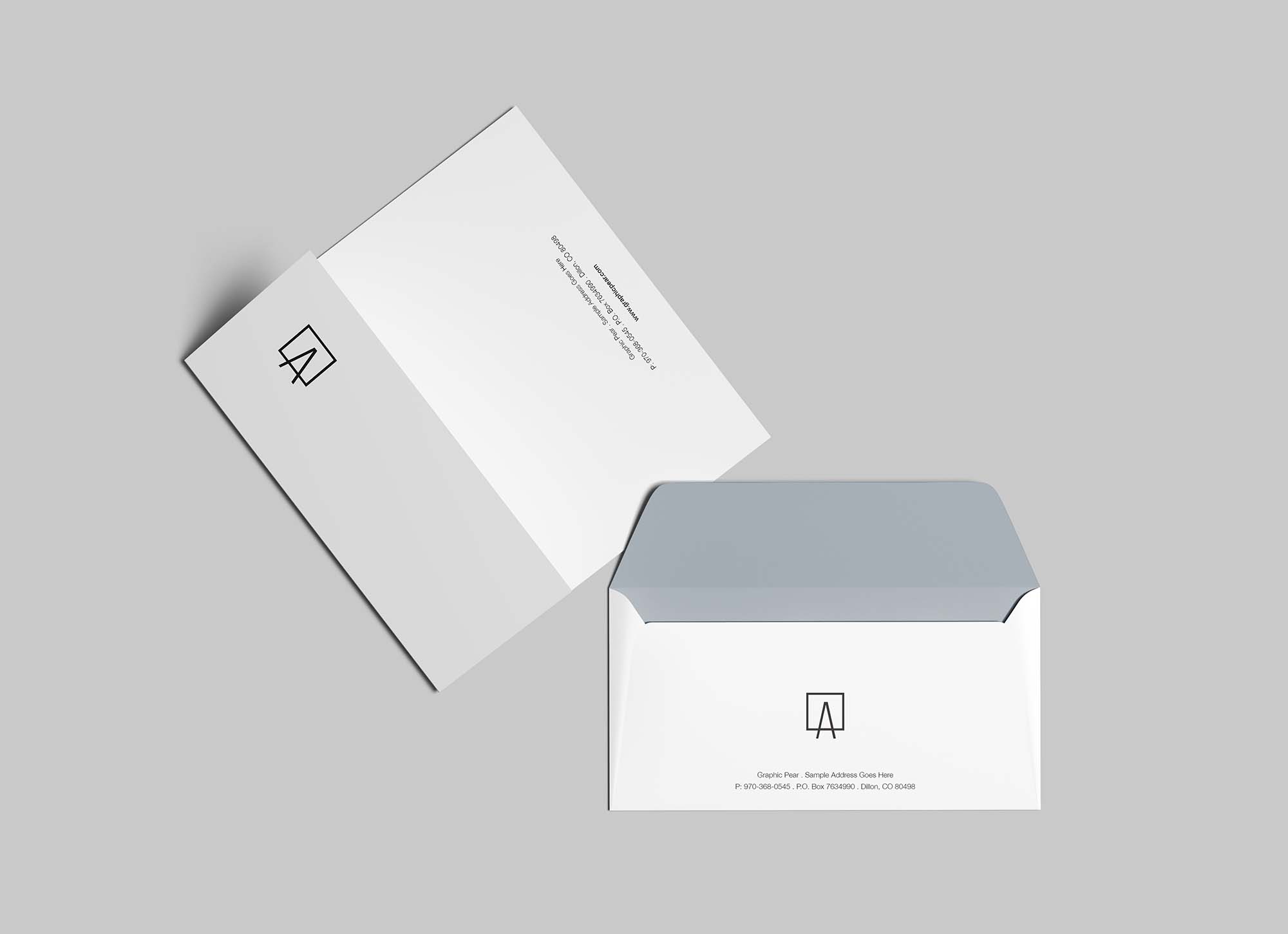 Stylish Envelope & Letterhead Mockup