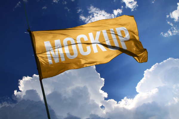 Wide Flag Mockup