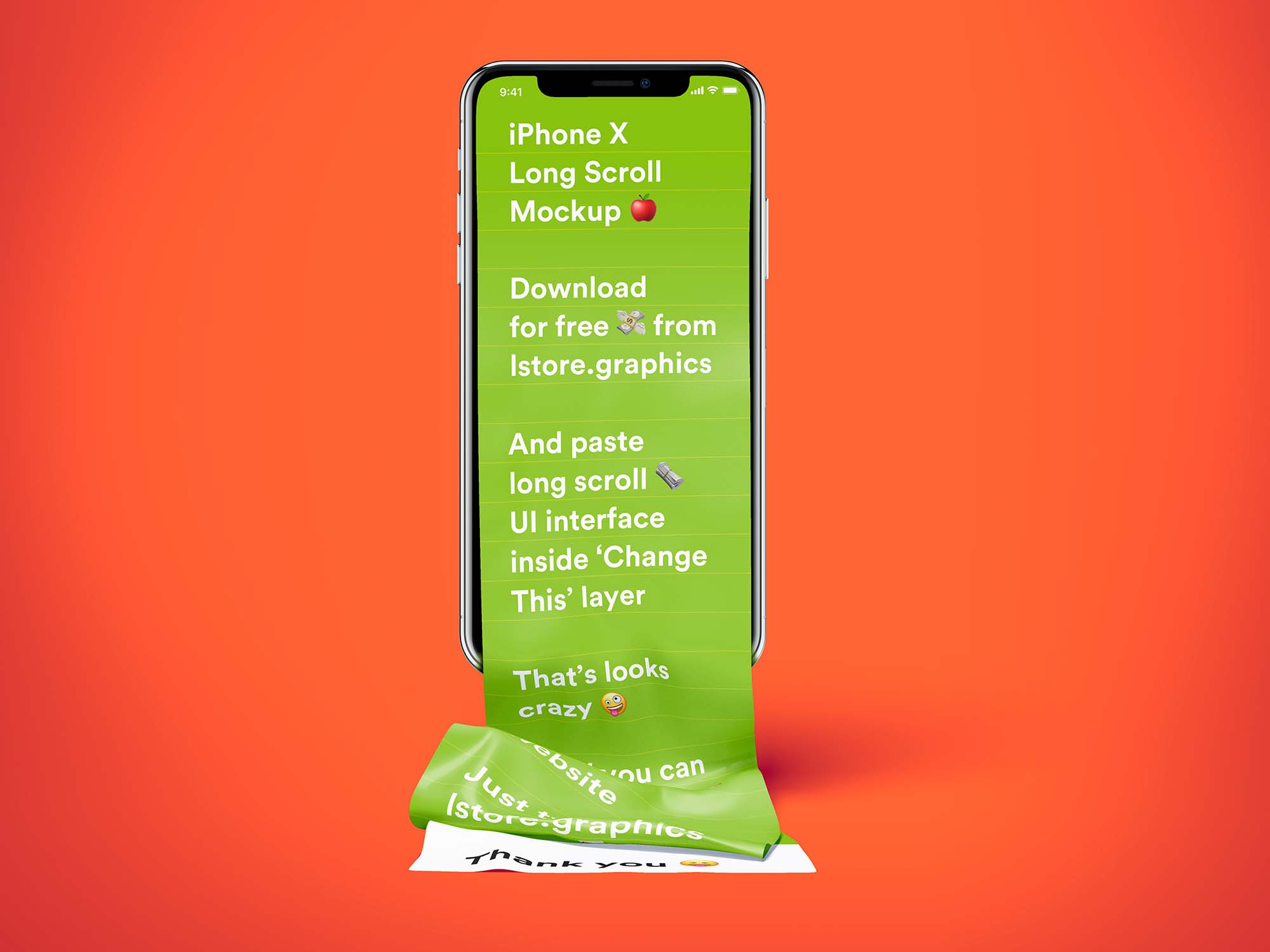 New iPhone Long Scroll Fabric Mockup