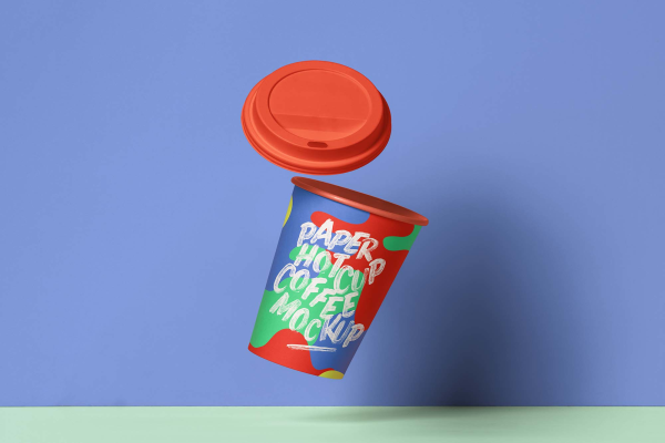 Gravity Paper Cup Mockup