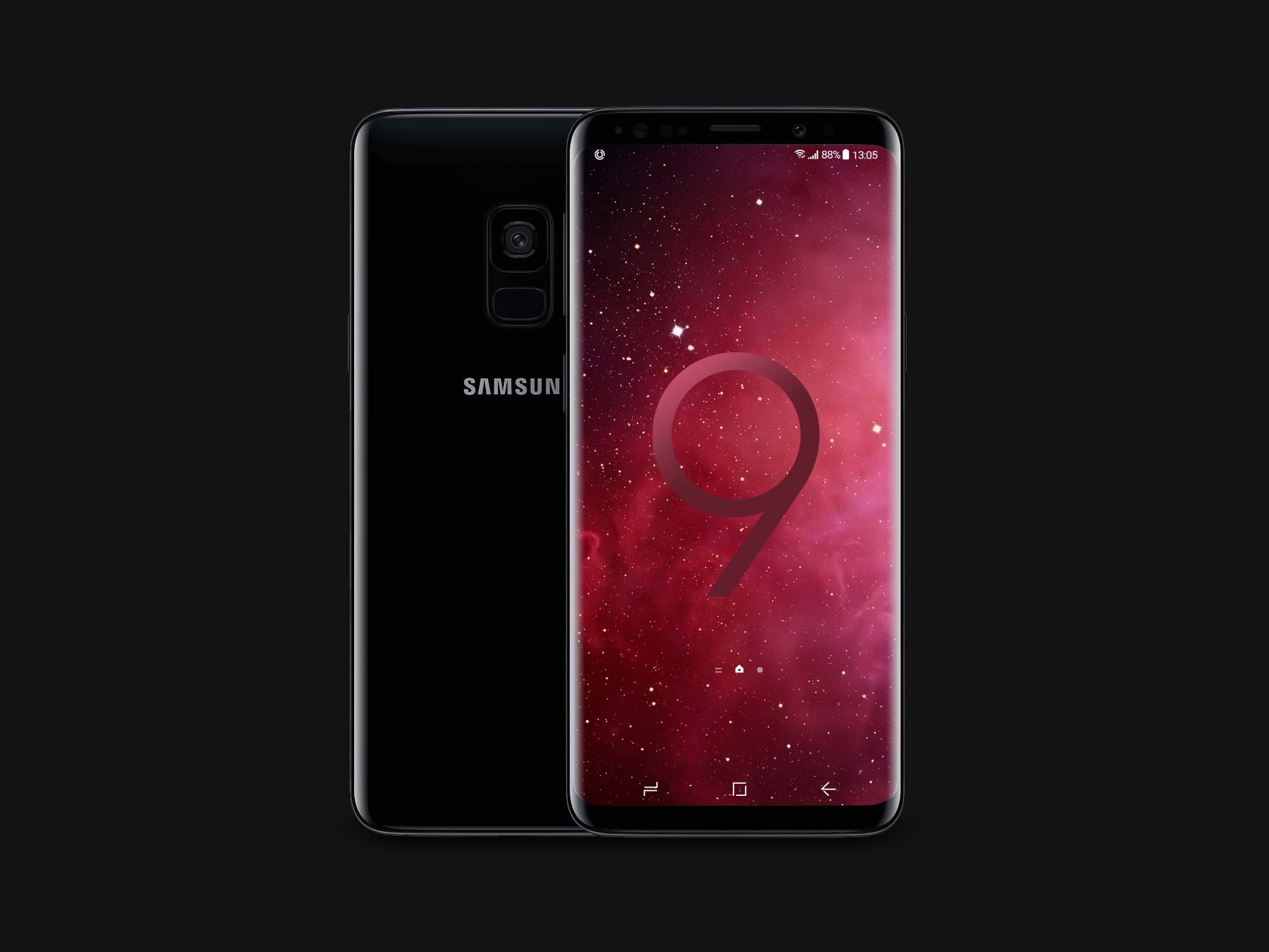 Samsung Galaxy S9 Front and Back Mockup