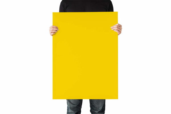 Man Holding New Poster Mockup