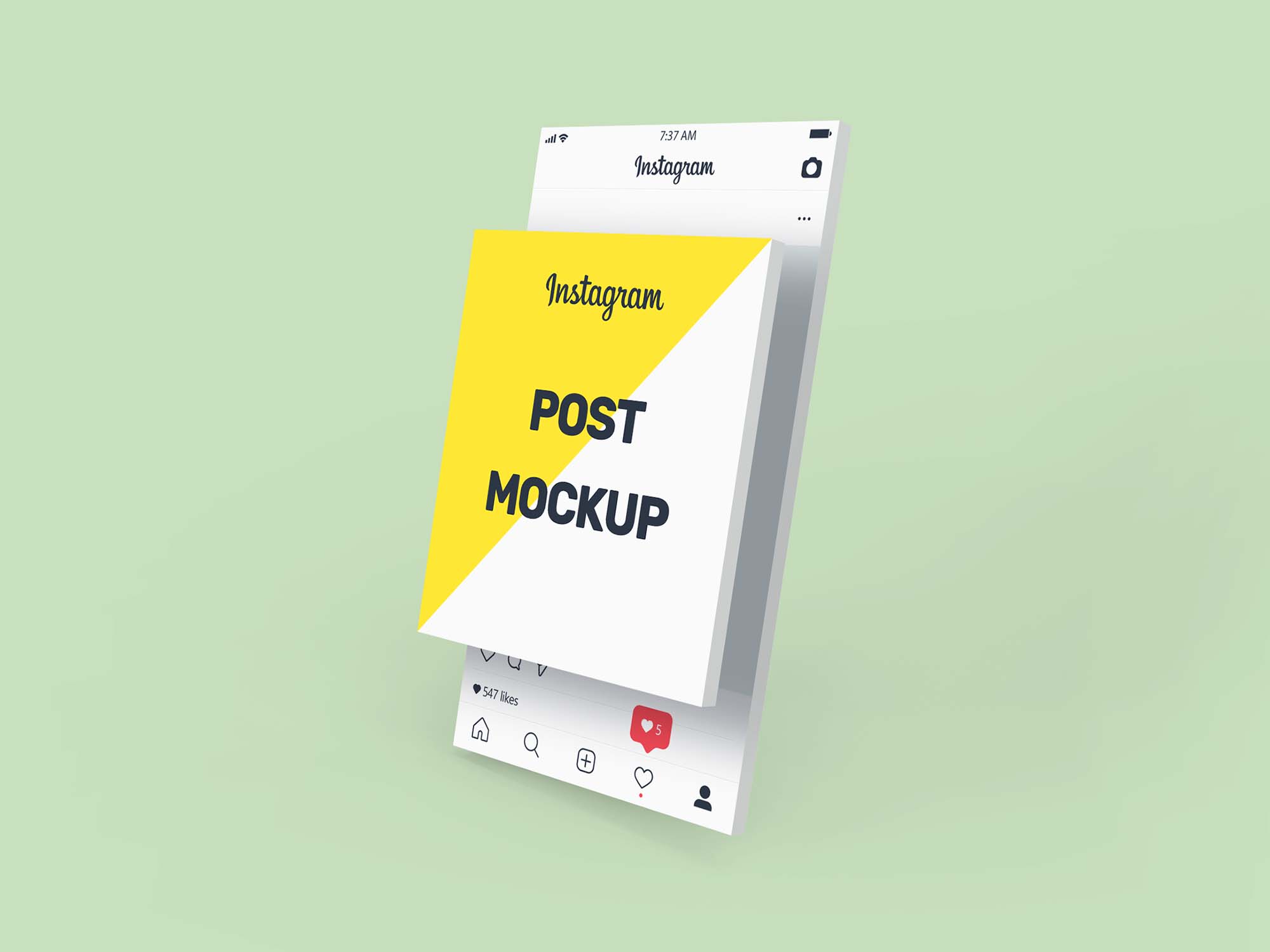 3D Instagram Post Mockup