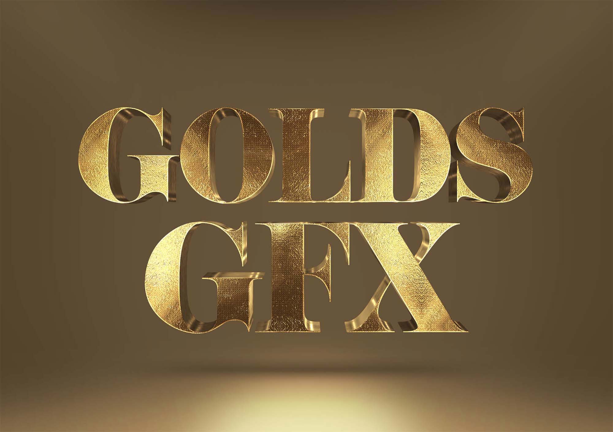 Fancy Gold Text Effect Mockup