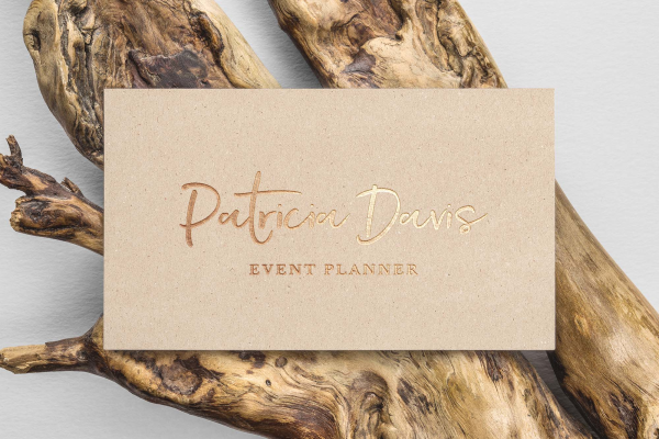 Stylish Gold Foil Business Card Mockup