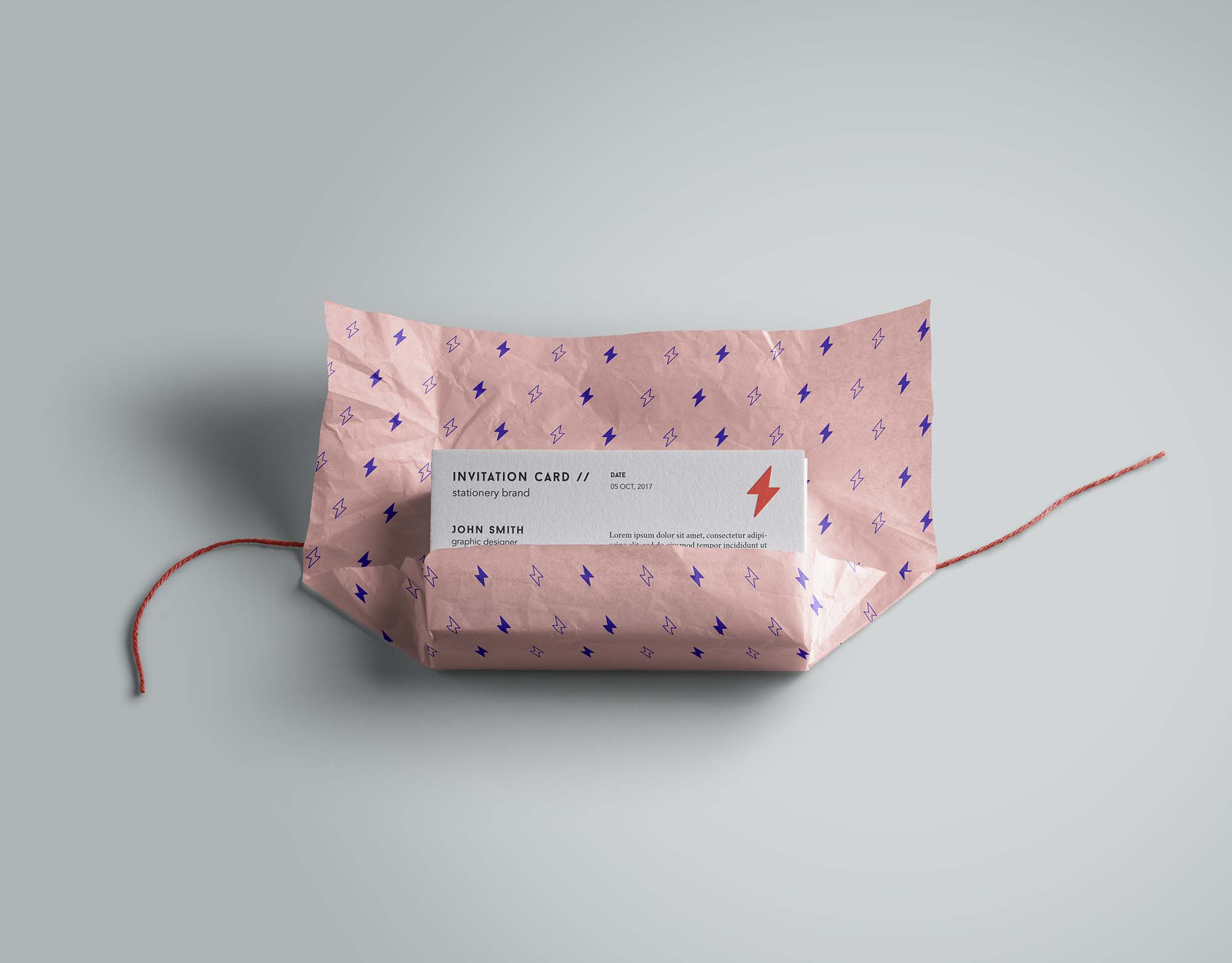 Pink Invitation Card Mockup