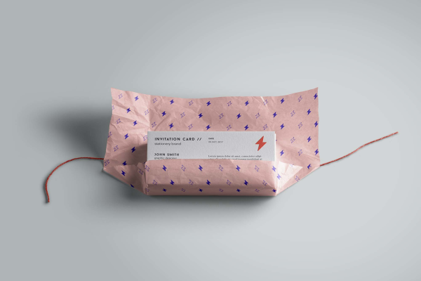 Pink Invitation Card Mockup