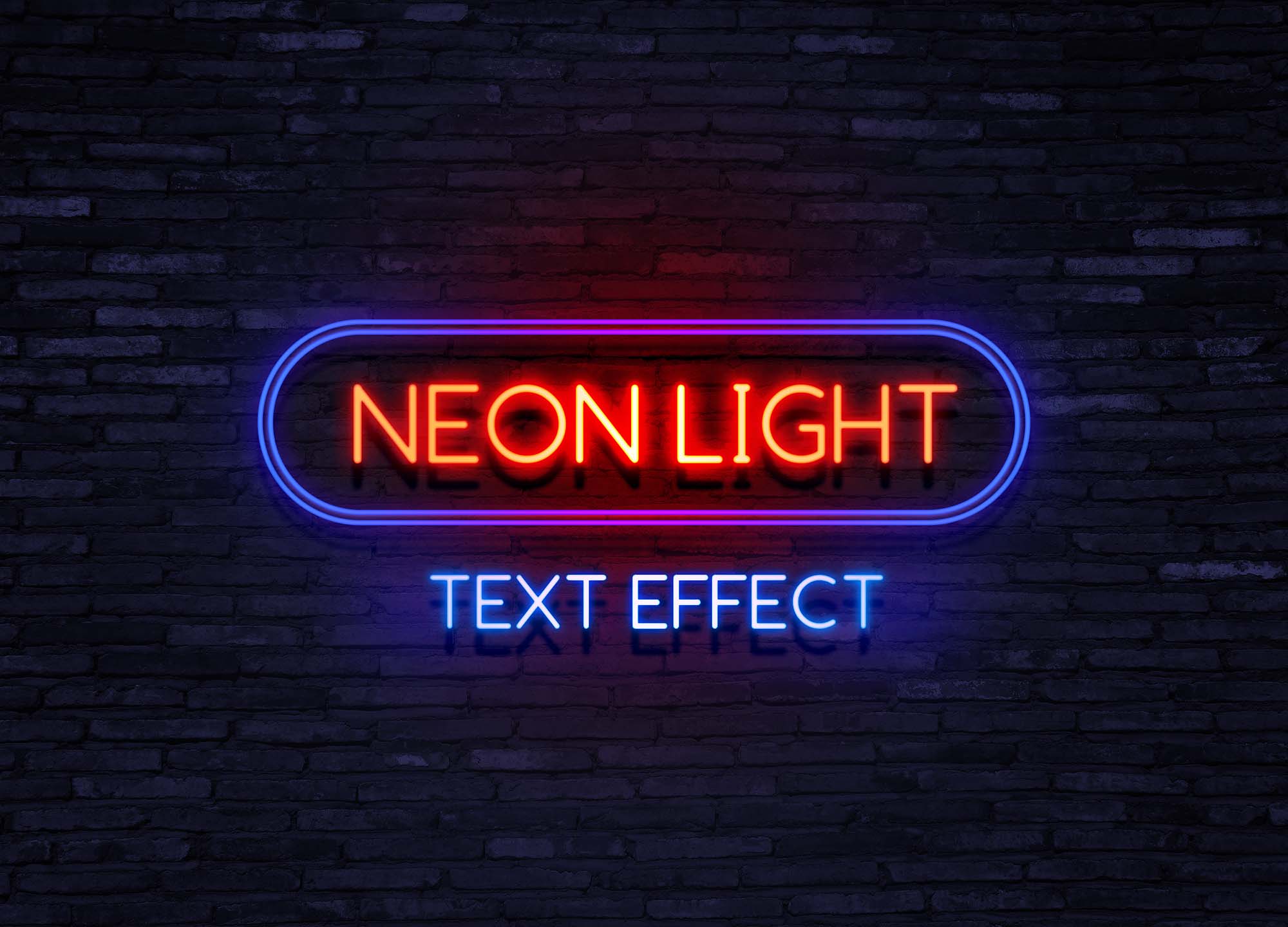 New Neon Text Effect Mockup