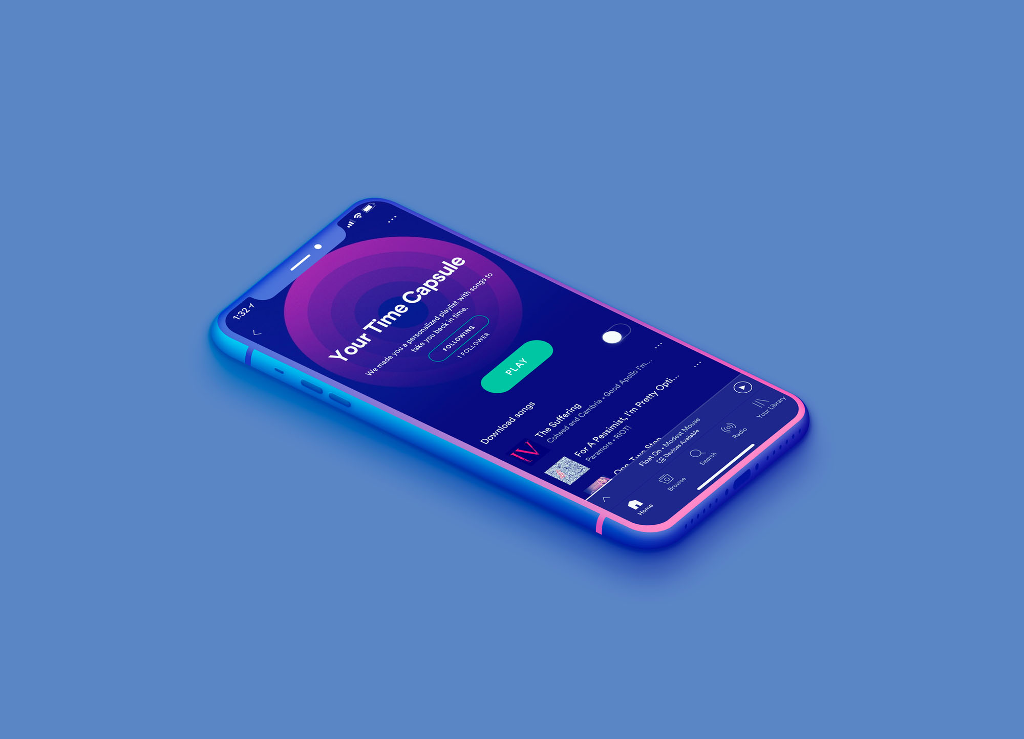 New Colorful iPhone X Mockup